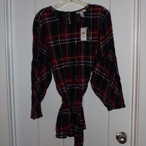 Maternity Plaid Blouse